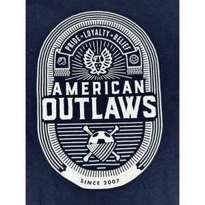 American Apparel American Outlaws US Soccer T-Shirt Mens 2XL Navy Blue 50/50 Tee